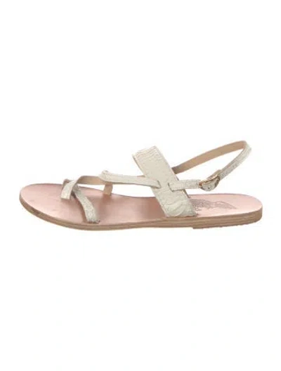 Pre-owned Ancient Greek Sandals Snakeskin Slingback Sandals