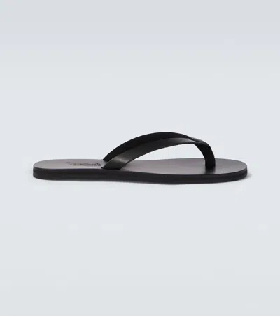 Ancient Greek Sandals Solon Leather Thong Sandals In Black