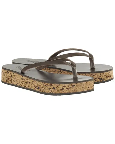 Ancient Greek Sandals Spetses Leather Thong Sandal In Brown