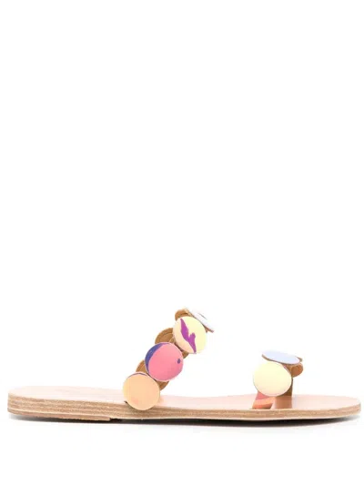 Ancient Greek Sandals St Tropez Leather Sandals In Silver