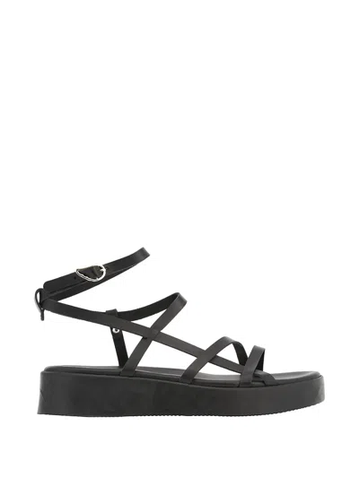 Ancient Greek Sandals Stiliani Leather Platform Sandals In Black