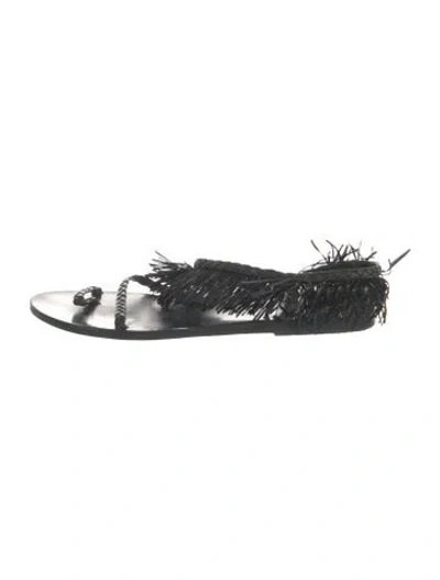 Pre-owned Ancient Greek Sandals Straw Sandals In Black