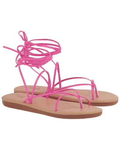 Ancient Greek Sandals Woman Thong Sandal Fuchsia Size 9 Leather In Pink