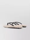 Ancient Greek Sandals Thong Sandals With Luxurious Sheepskin In Neutrals