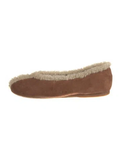 Pre-owned Ancient Greek Sandals Suede Flats In Brown
