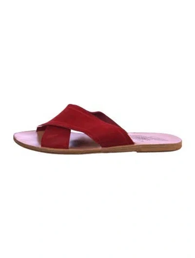 Pre-owned Ancient Greek Sandals Suede Slides In Red