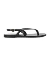 Ancient Greek Sandals Synthesis Flat Leather Sandals In Black