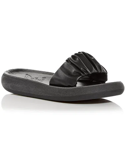 Ancient Greek Sandals Taygete Womens Leather Slip-on Slide Sandals In Black