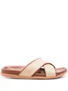 Ancient Greek Sandals Thais Basket-weave Slides In Lino/cotto
