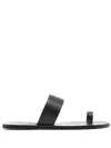 Ancient Greek Sandals Thalos Slip-on Leather Sandals In Black