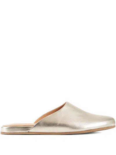 Ancient Greek Sandals The Slipper Calf Leather Mule In Gold