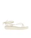 Ancient Greek Sandals Tie Flat Sandals In White