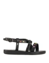 Ancient Greek Sandals Toddler Girl Sandals Black Size 10c Leather, Swarovski Crystal In Black
