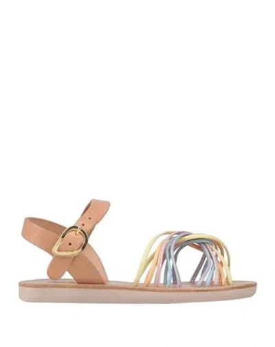 Ancient Greek Sandals Babies'  Toddler Girl Sandals Pastel Yellow Size 9c Soft Leather In Black