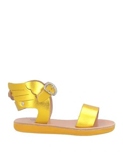 Ancient Greek Sandals Babies'  Toddler Girl Sandals Yellow Size 10c Leather