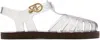 Ancient Greek Sandals Womens Homeria Fisherman Flat Leather And Jelly In Clear