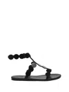 Ancient Greek Sandals Flat Sandal Featuring Circular Embellishments In Black