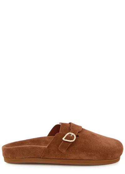 Ancient Greek Sandals Vasilista Suede Mules In Brown
