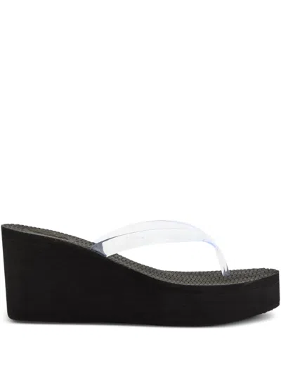 Ancient Greek Sandals Wedge Clear Sandals In Black