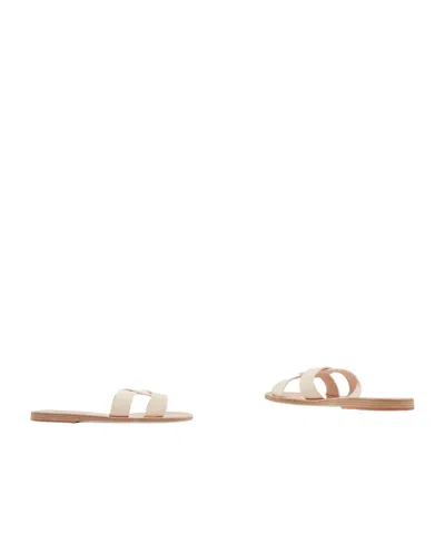 Ancient Greek Sandals White Desmos Double Strap Leather Sandals In Neutral