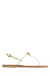 Ancient Greek Sandals White Leather Dimitra Thong Sandals