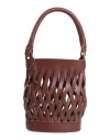 Ancient Greek Sandals Woman Handbag Chocolate Brown Size - Cowhide