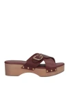 Ancient Greek Sandals Woman Mules & Clogs Burgundy Size 5 Cowhide In Red