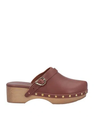 Ancient Greek Sandals Woman Mules & Clogs Burgundy Size 7 Leather