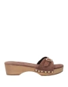 Ancient Greek Sandals Woman Mules & Clogs Chocolate Brown Size 8 Textile Fibers