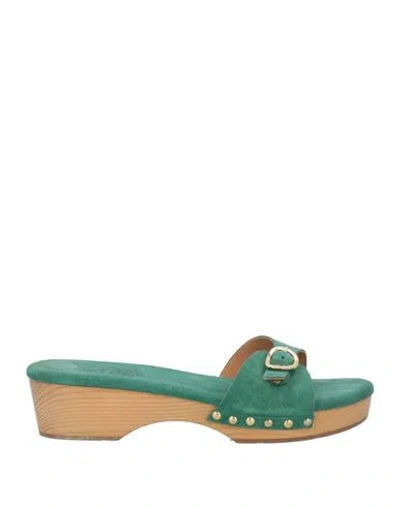 Ancient Greek Sandals Woman Mules & Clogs Green Size 8 Textile Fibers