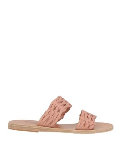 Ancient Greek Sandals Woman Sandals Antique Rose Size 5 Leather In Pink