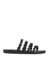 Ancient Greek Sandals Woman Sandals Black Size 6 Cowhide