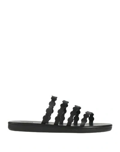 Ancient Greek Sandals Woman Sandals Black Size 6 Cowhide