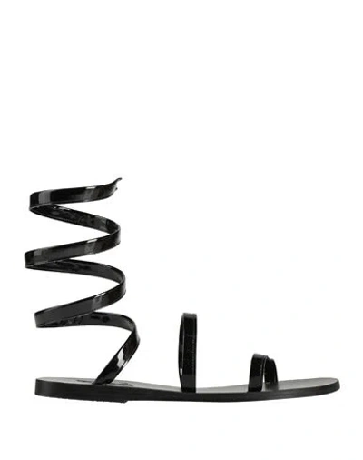 Ancient Greek Sandals Ofis Wraparound Mid-calf Sandals In Black
