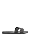Ancient Greek Sandals Woman Sandals Black Size 7 Cowhide