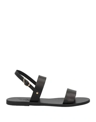 Ancient Greek Sandals Woman Sandals Black Size 7 Cowhide