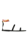 Ancient Greek Sandals Beaded Smirni Sandals In Black