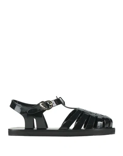 Ancient Greek Sandals Homeria Jelly Flat Sandals In Black