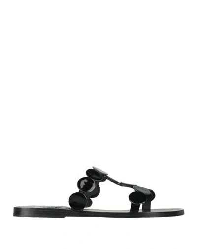 Ancient Greek Sandals Woman Sandals Black Size 8 Leather