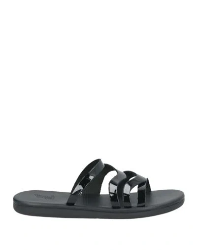Ancient Greek Sandals Woman Sandals Black Size 8 Leather