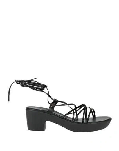 Ancient Greek Sandals Woman Sandals Black Size 8 Textile Fibers