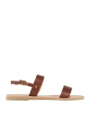 Ancient Greek Sandals Brown Clio Dual Strap Leather Sandals In Brown