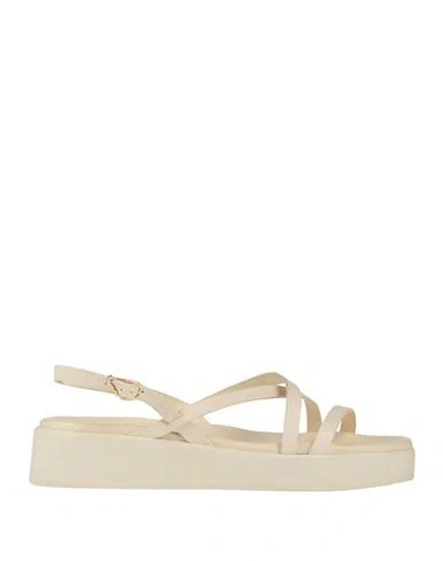 ANCIENT GREEK SANDALS ANCIENT GREEK SANDALS WOMAN SANDALS CREAM SIZE 10 LEATHER