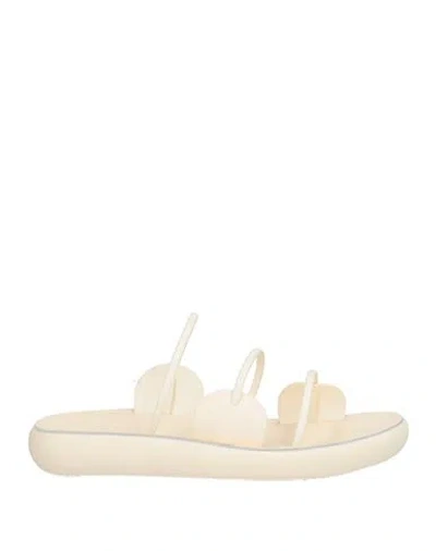 Ancient Greek Sandals Woman Sandals Cream Size 8 Leather In White