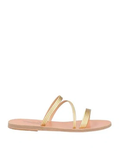Ancient Greek Sandals Woman Sandals Gold Size 7 Leather
