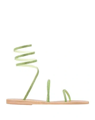 Ancient Greek Sandals Woman Sandals Light Green Size 8 Leather