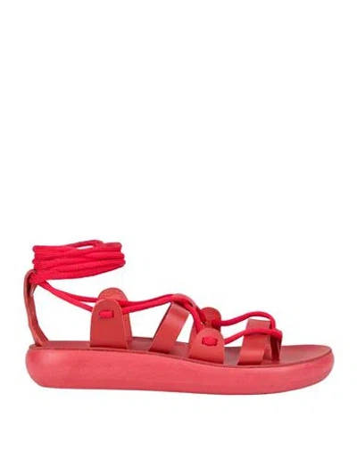 Ancient Greek Sandals Woman Sandals Red Size 8 Rubber
