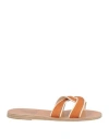 Ancient Greek Sandals Woman Sandals Rust Size 11 Textile Fibers In Red