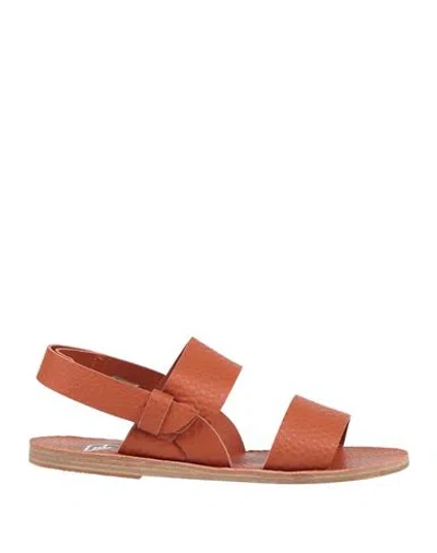 Ancient Greek Sandals Woman Sandals Tan Size 6 Leather In Brown