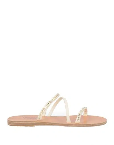 Ancient Greek Sandals Woman Sandals White Size 8 Leather